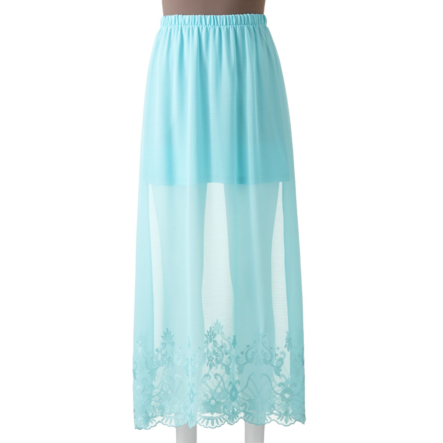 embroidered maxi skirt