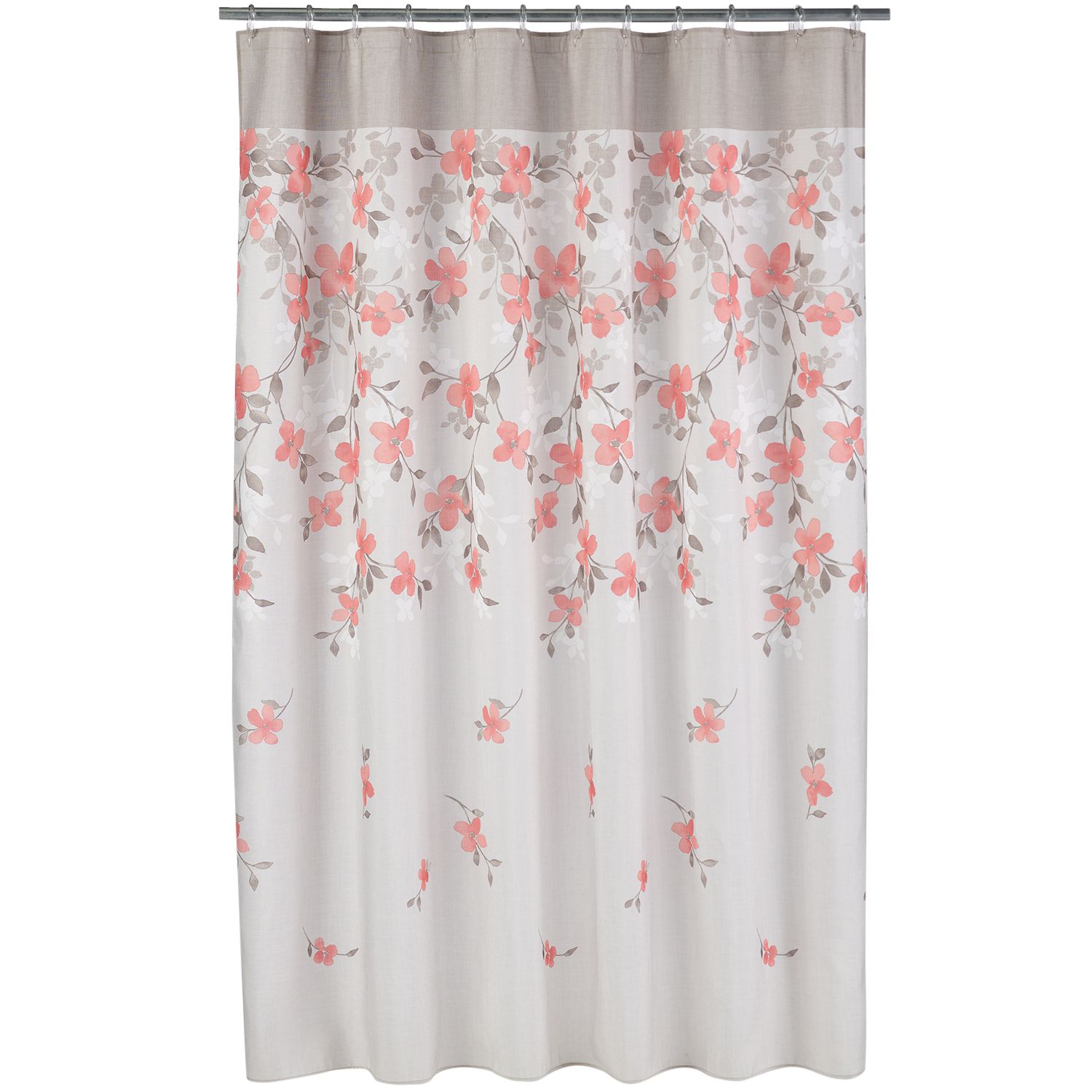 coral and grey shower curtain
