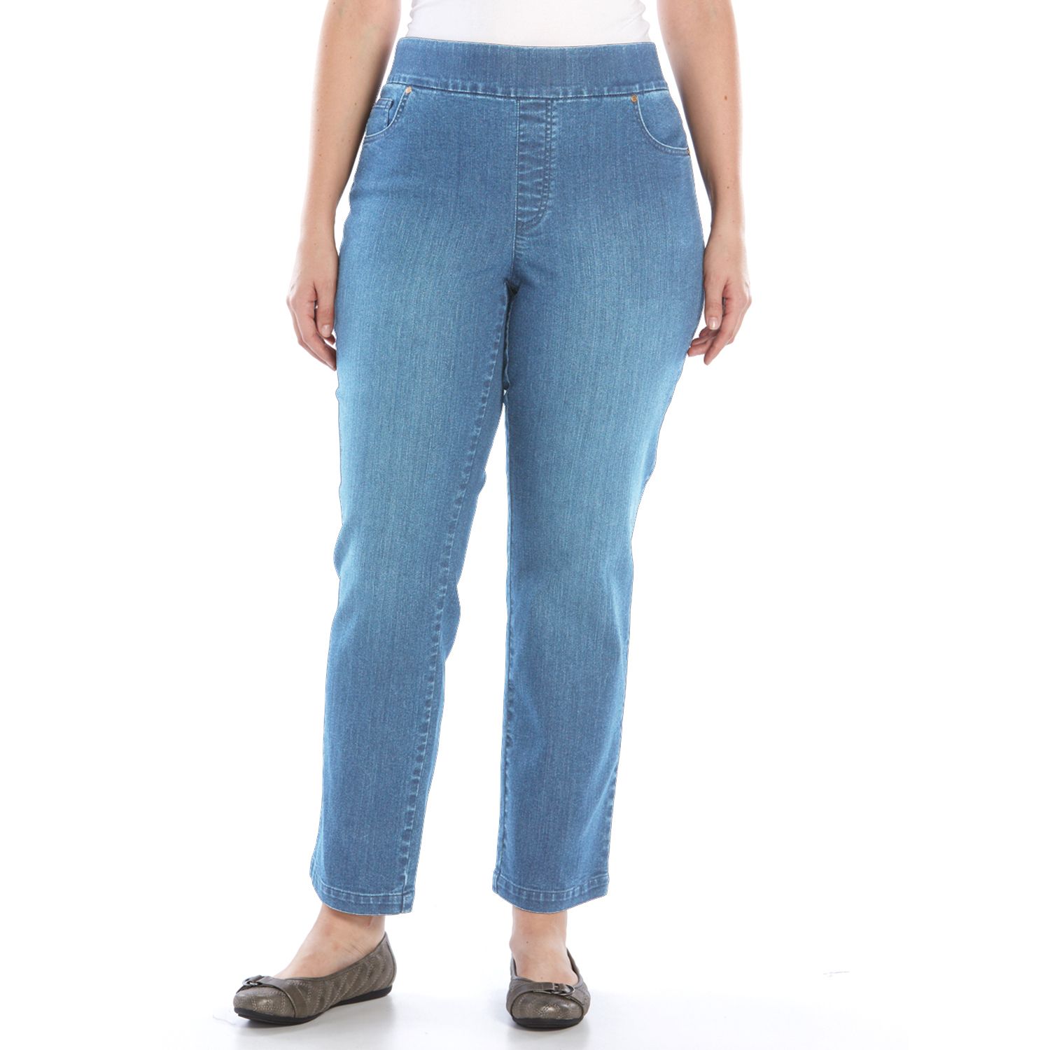 gloria vanderbilt avery straight leg pull on jeans