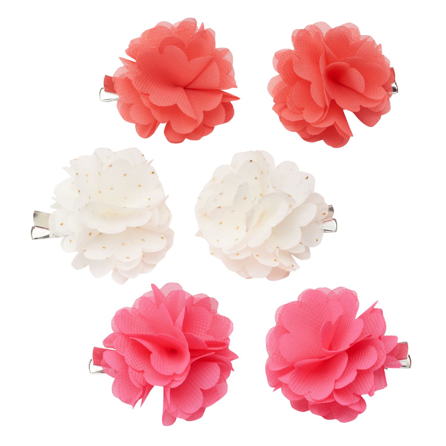 sparkly flower hair clips