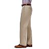 haggar men's premium no iron khaki classic fit expandable waist flat front pant