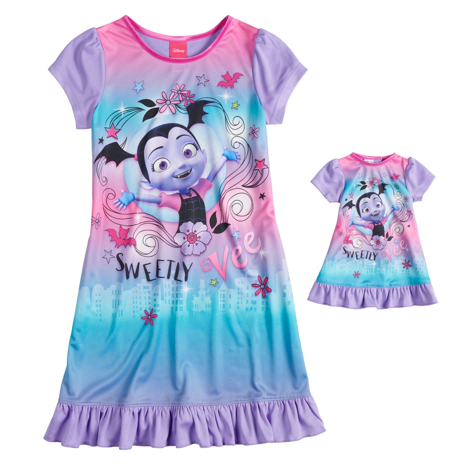 Disney Girls Vampirina Nightdress Clothing & Accessories ...