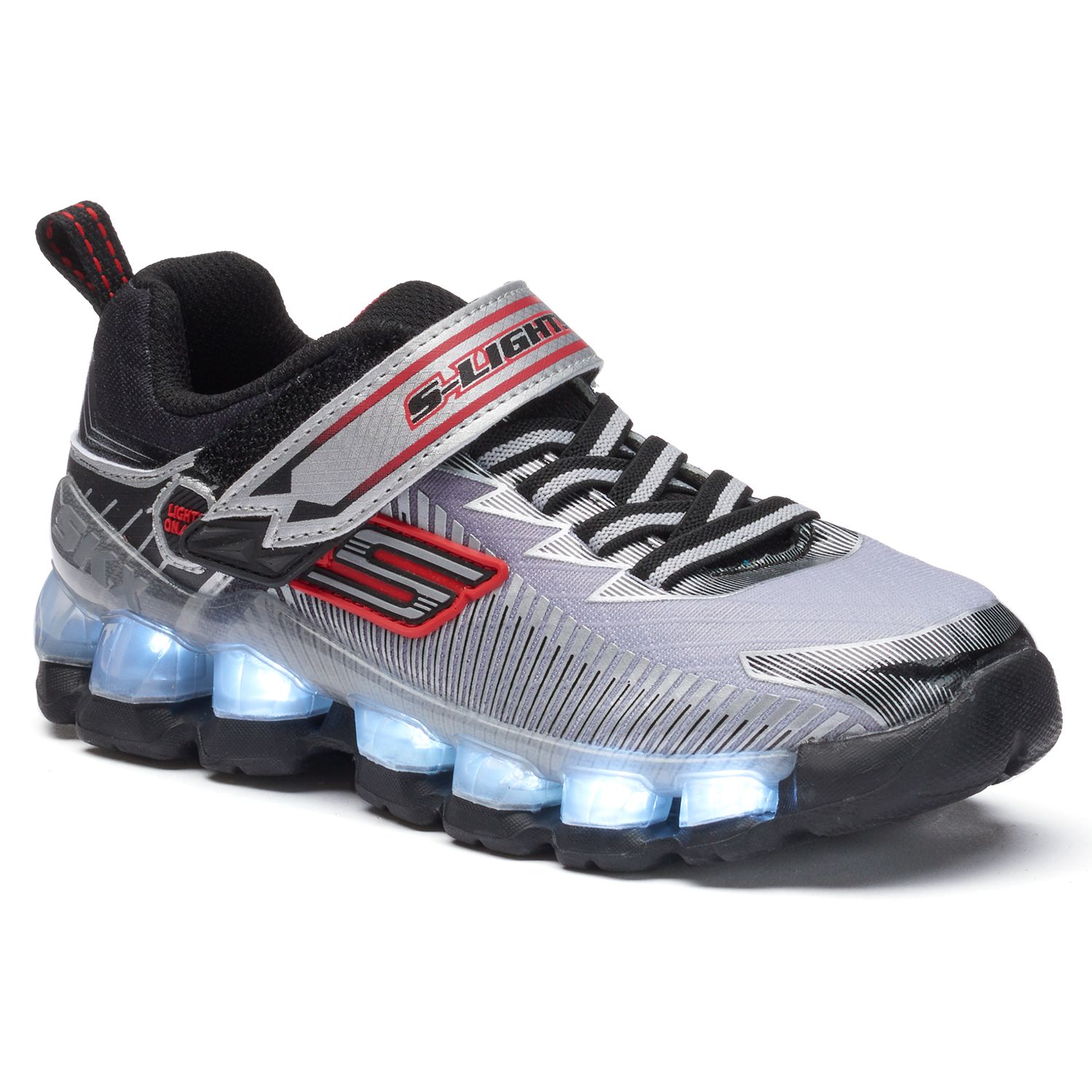 Skechers kids flashpod gore and strap light up hot sale sneaker