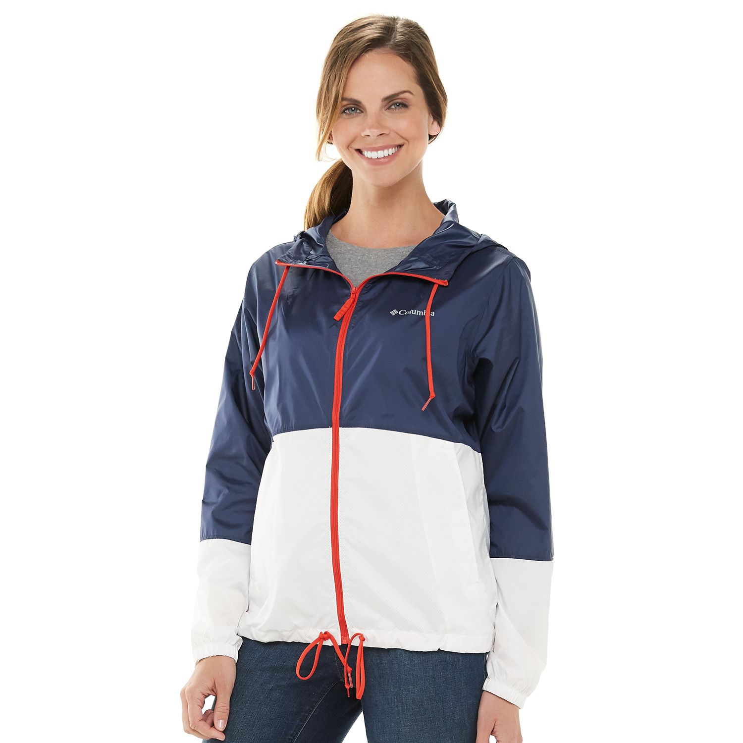 women's columbia flash forward hooded colorblock windbreaker