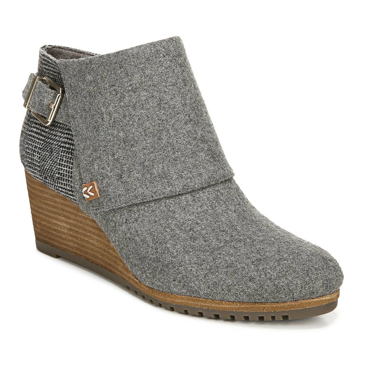 dr scholl's create wedge bootie grey