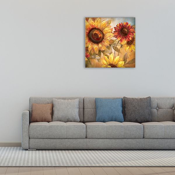 New View Sunflower Cheer 20 X 20 Canvas Wall Art