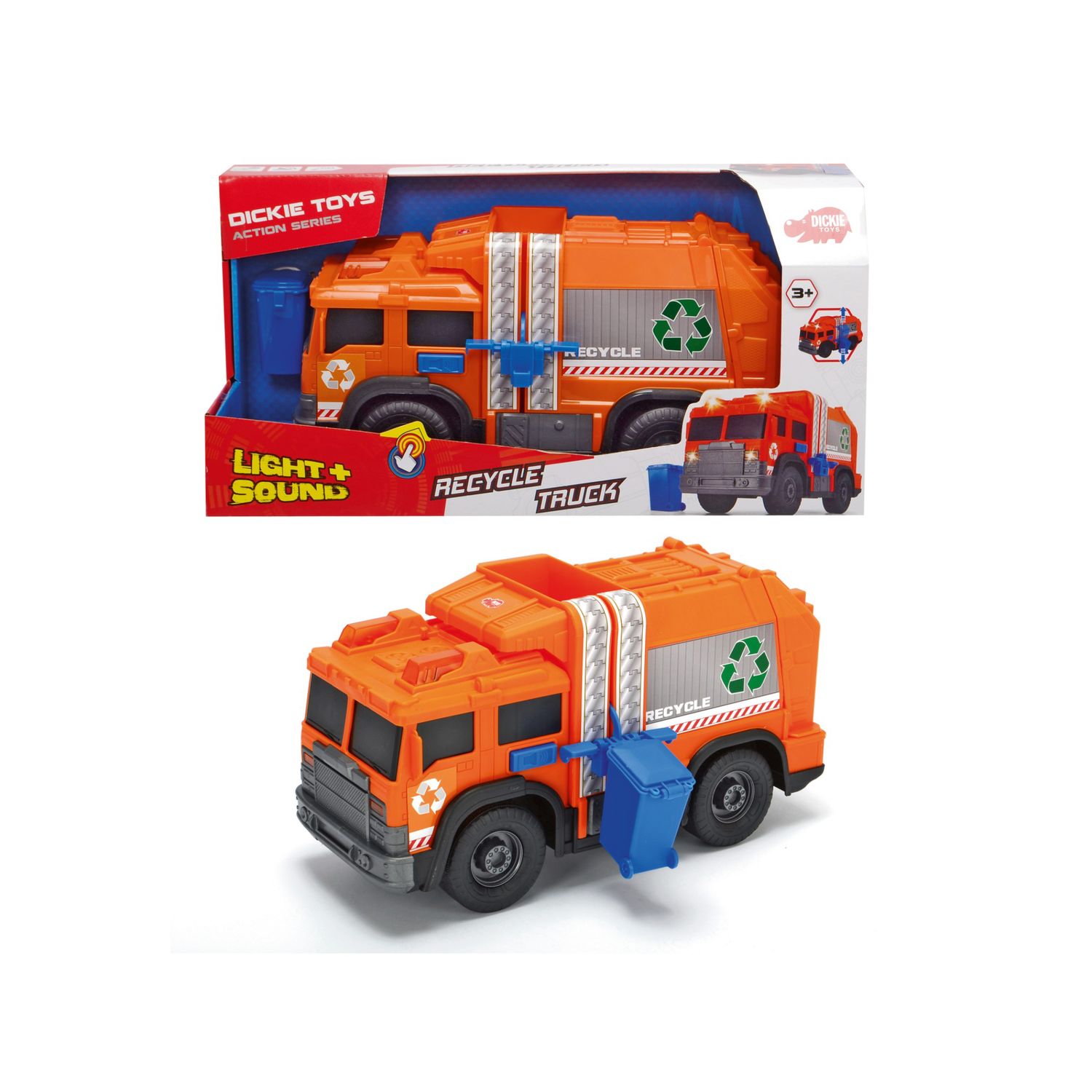 dickie toys light and sound garbage truck