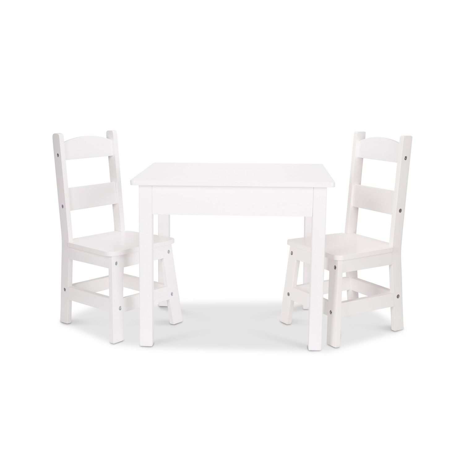 white wooden kids table and chairs