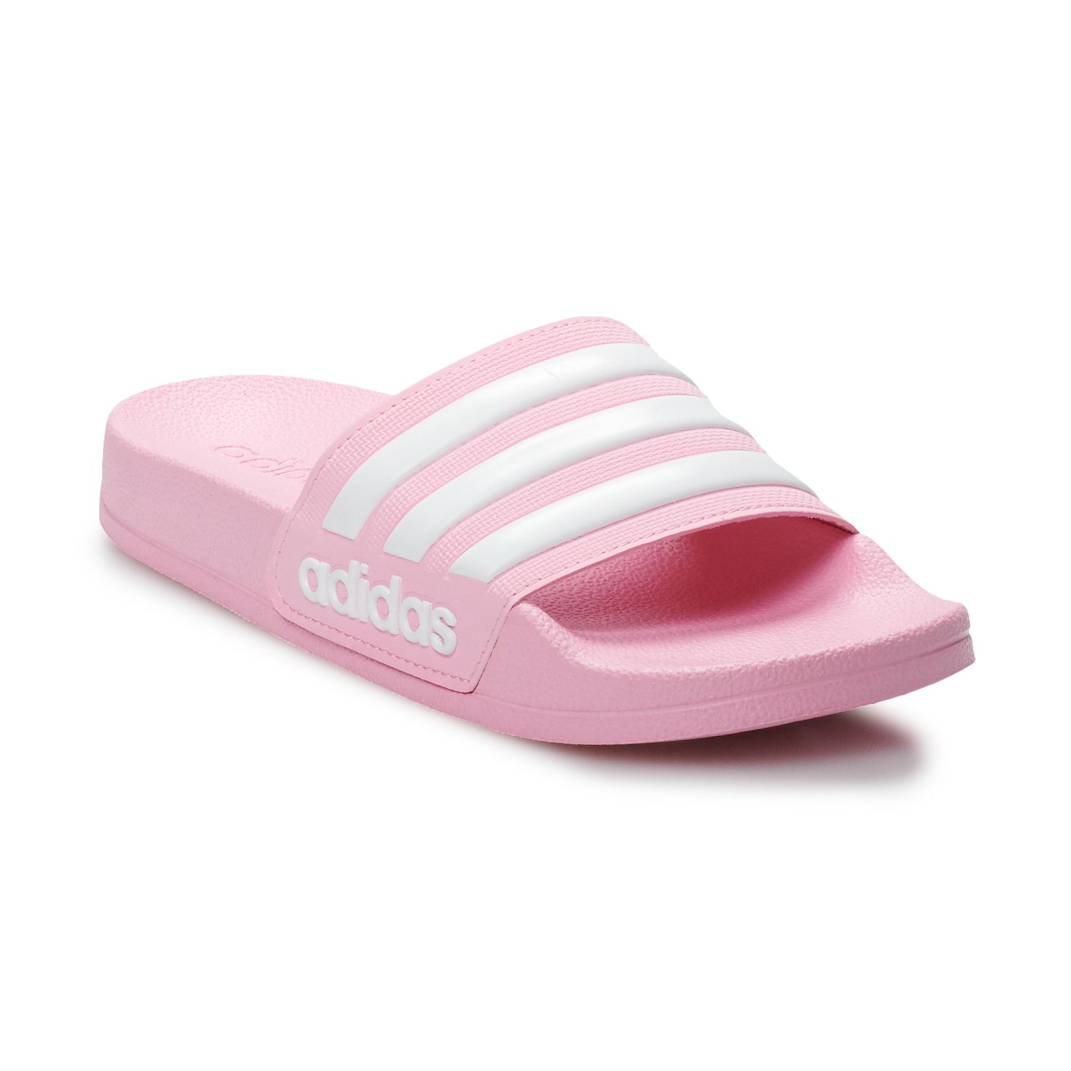 girls pink adidas slides