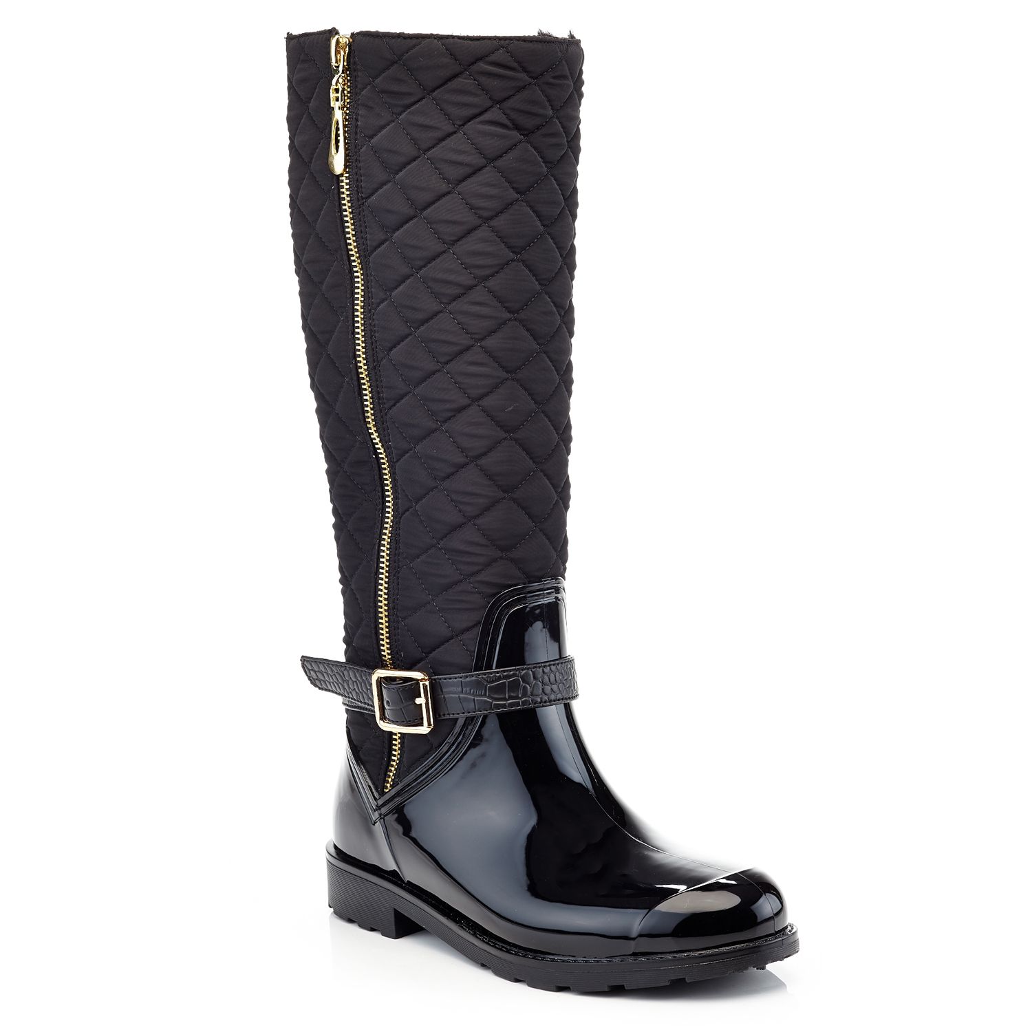 quilted rain boots