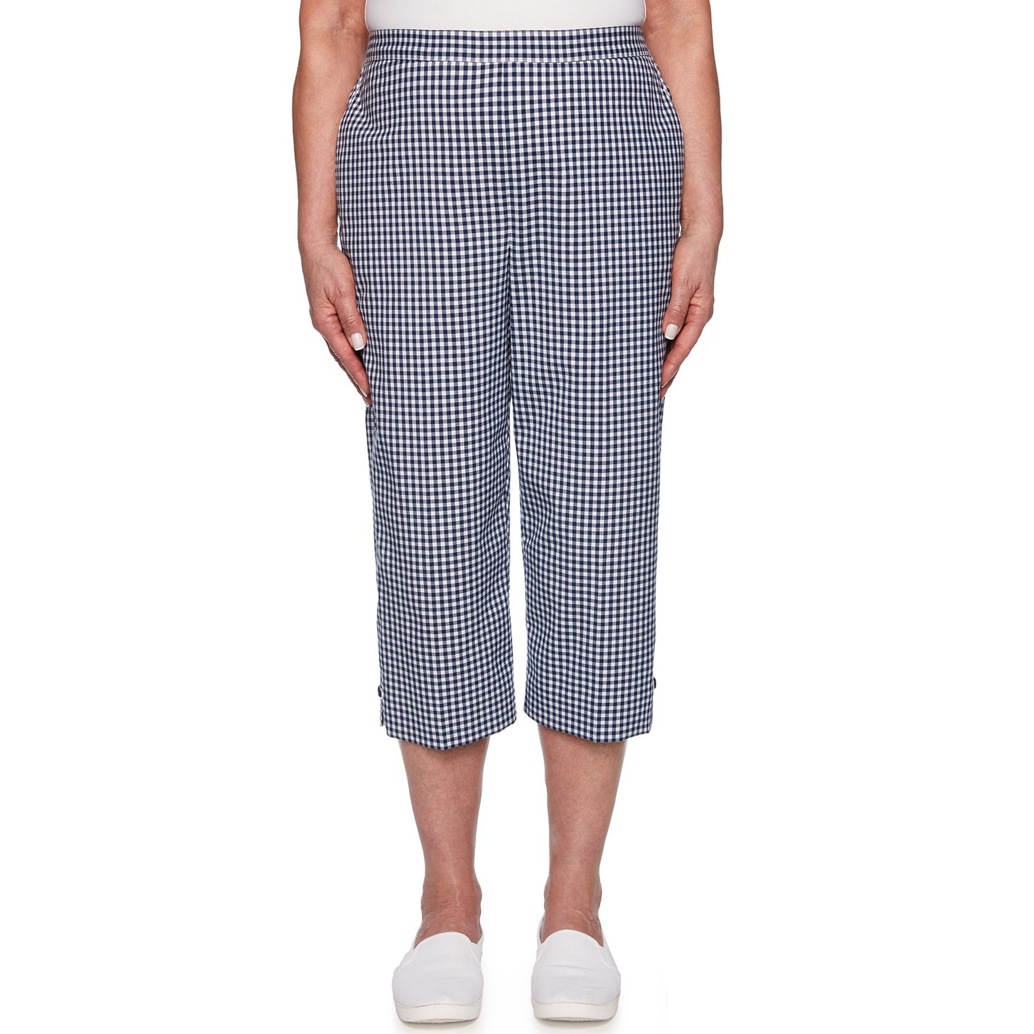 checked capri pants