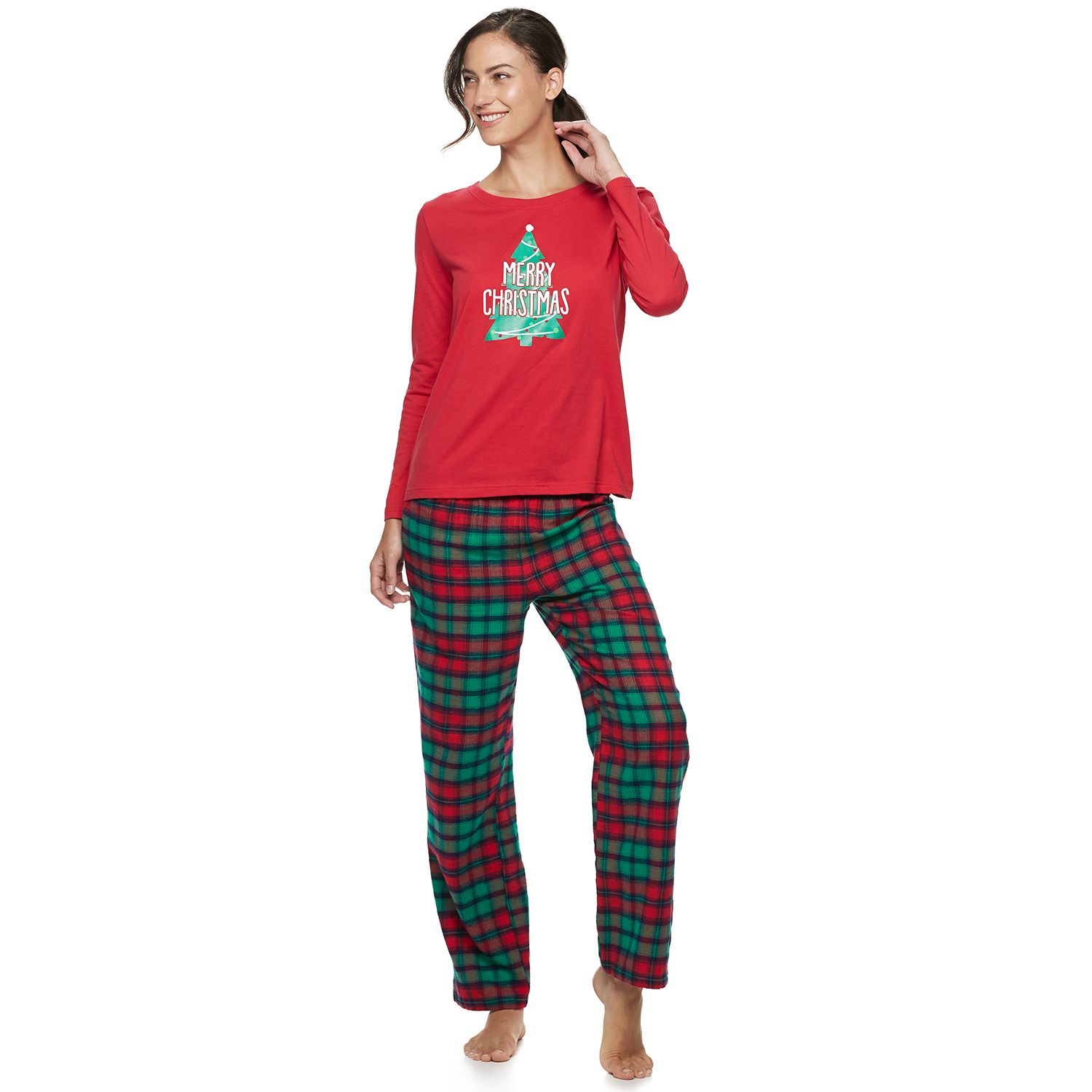 womens plaid christmas pajamas