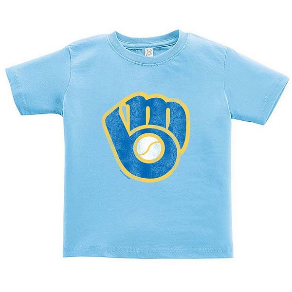 Toddler Soft As A Grape Light Blue Milwaukee Brewers Cooperstown Collection Shutout T Shirt - dino roblox t shirt blue