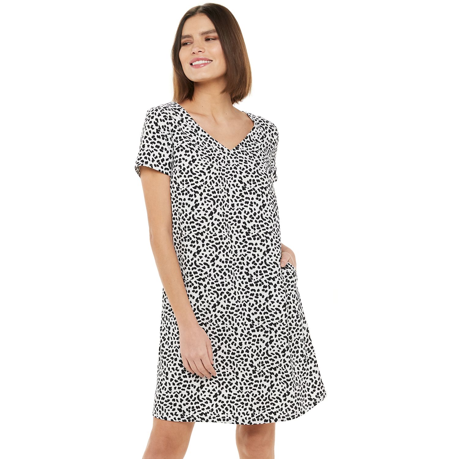 kohls black and white dress