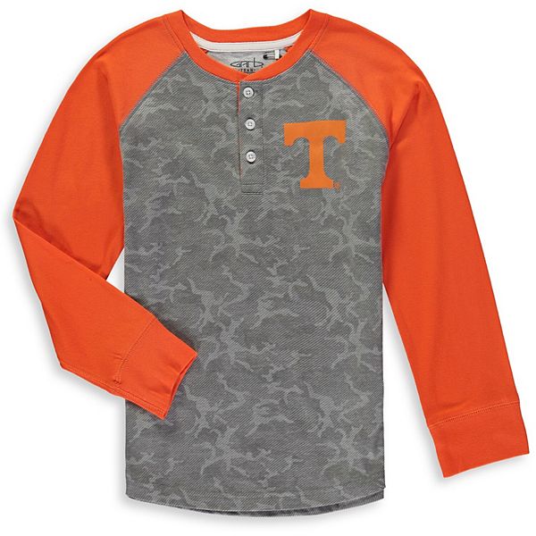 Youth Garb Gray Tennessee Orange Tennessee Volunteers Olaf Henley Long Sleeve T Shirt - gray long sleeve nike workout shirt roblox