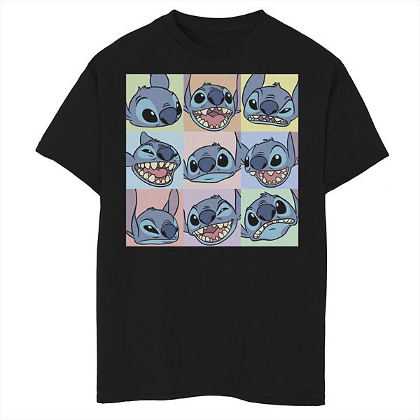 Disney S Lilo Stitch Boys 8 20 The Many Faces Of Stitch Panels Graphic Tee - roblox stitch face code