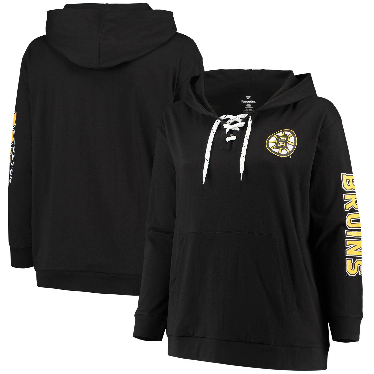 boston bruins lace up hoodie