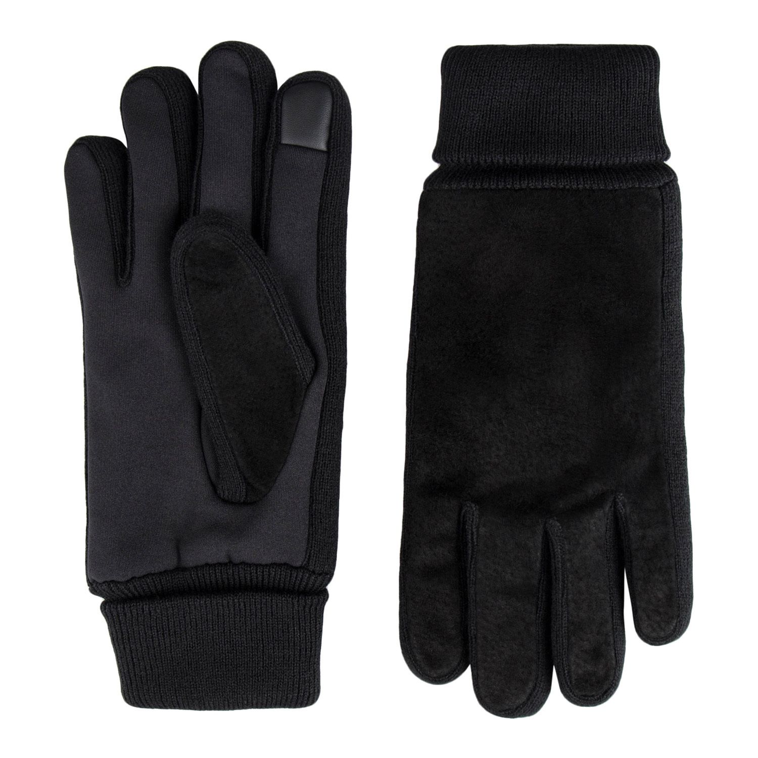 mens black leather touchscreen gloves