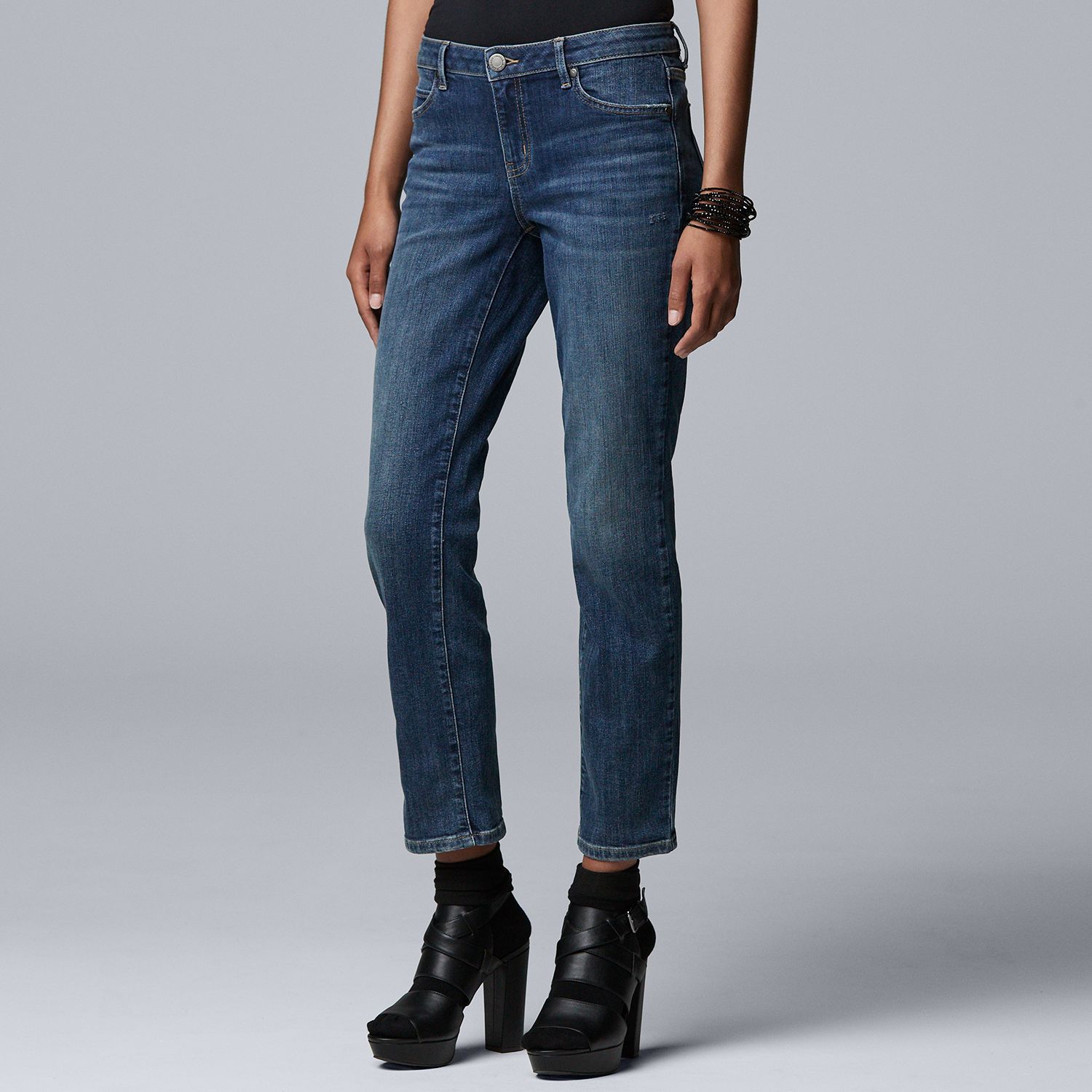 vera wang straight leg jeans