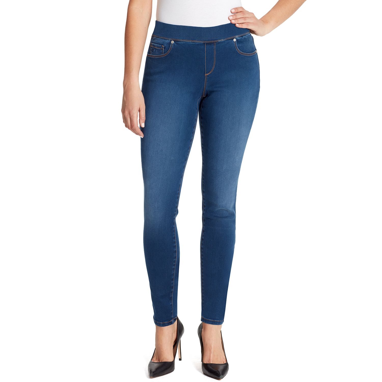 gloria vanderbilt pull on jeans petite