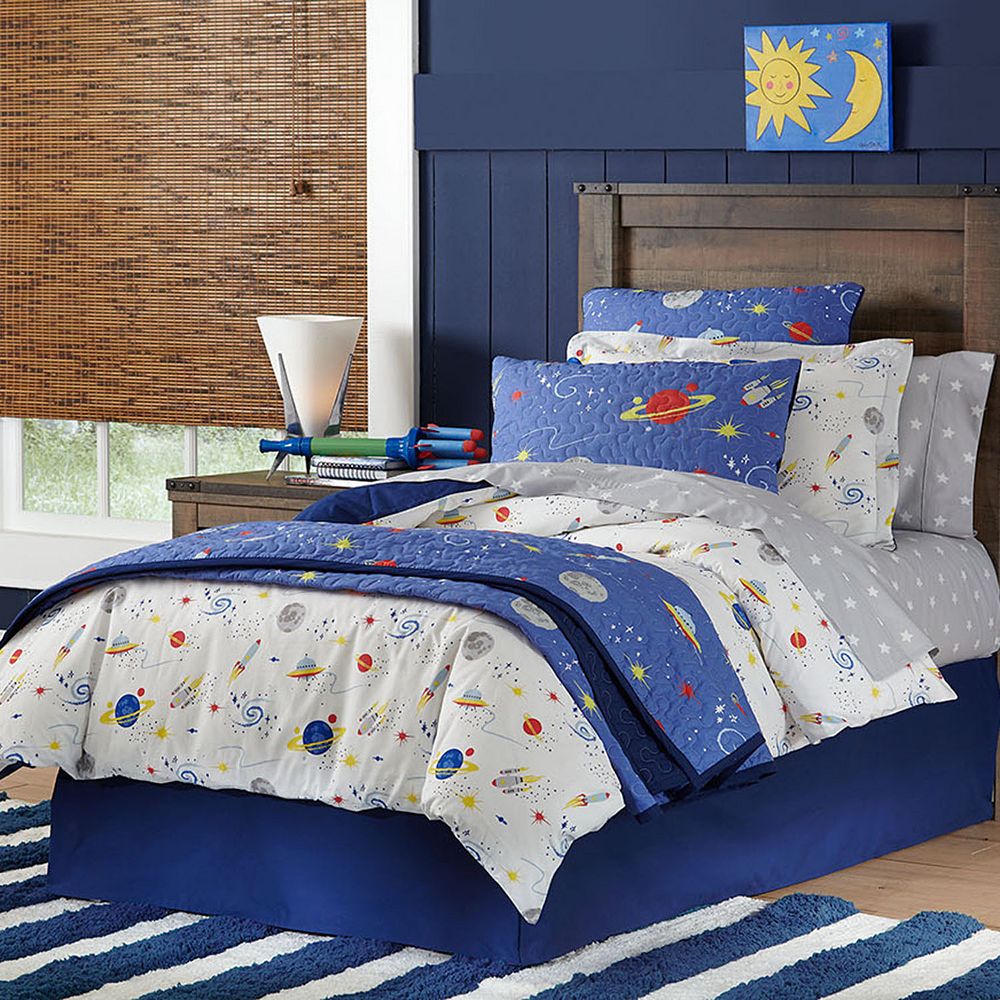 Lullaby Bedding Space Cotton Percale Comforter Collection
