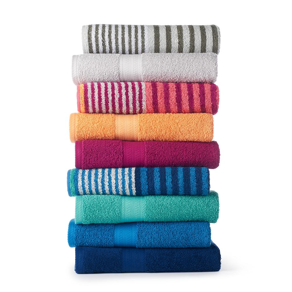 The Big OneÂ® Solid/Stripe Bath Towel Collection