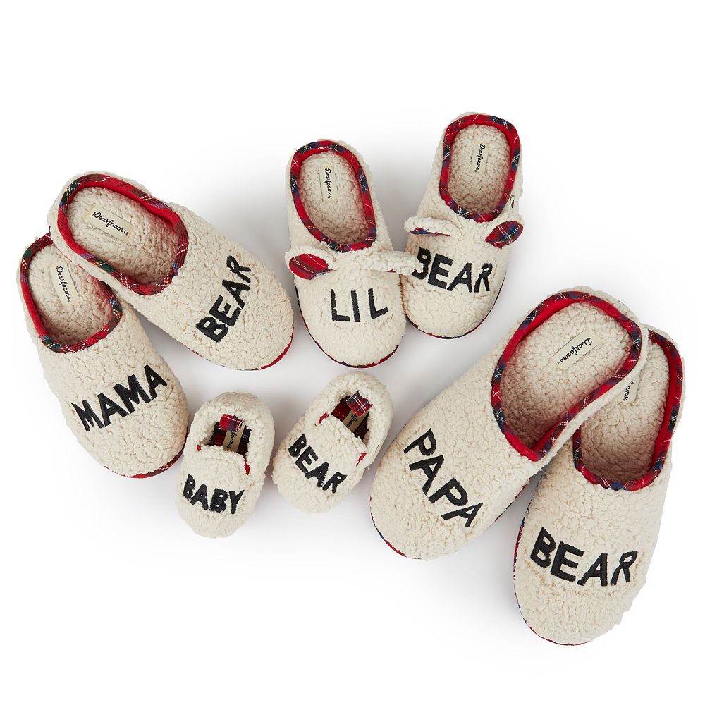 Dearfoams Bear Family Slipper Collection